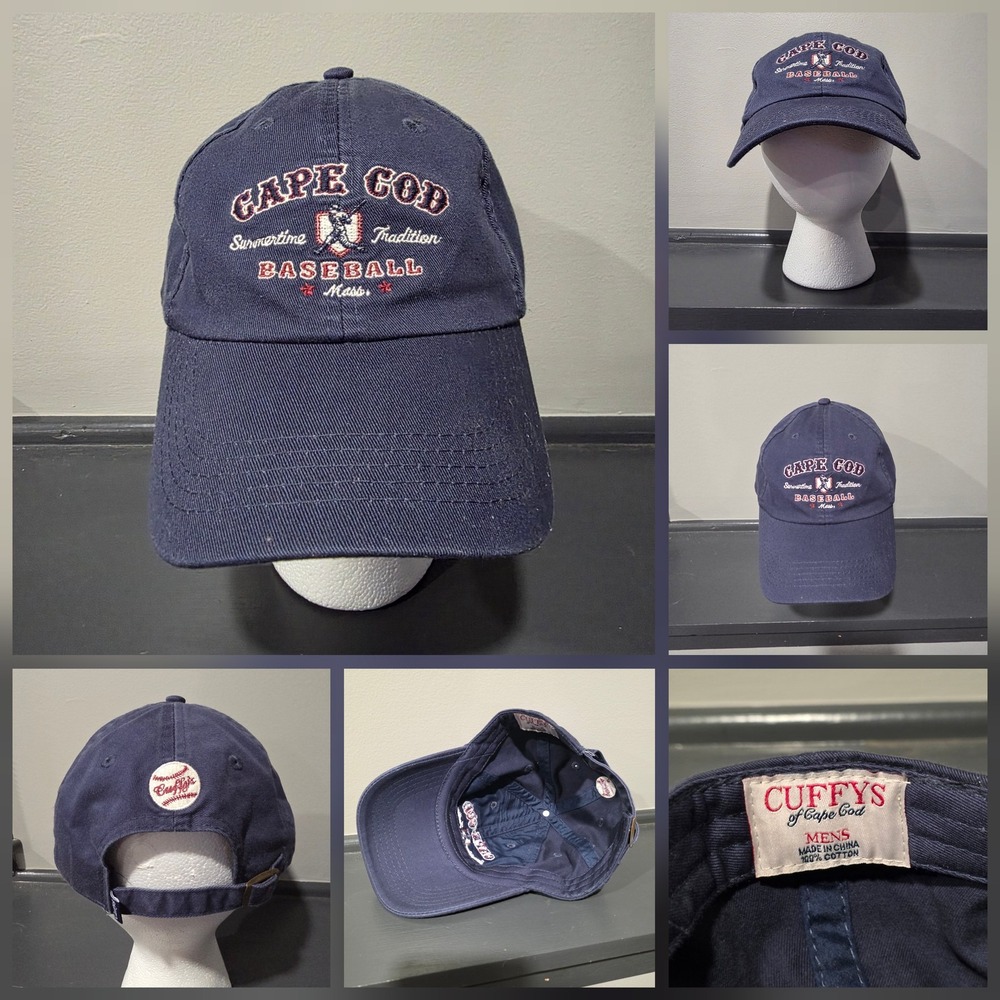 Cuffys Cape Cod Baseball Hat Cap Strap Back Mens One Size Blue Cotton Twill